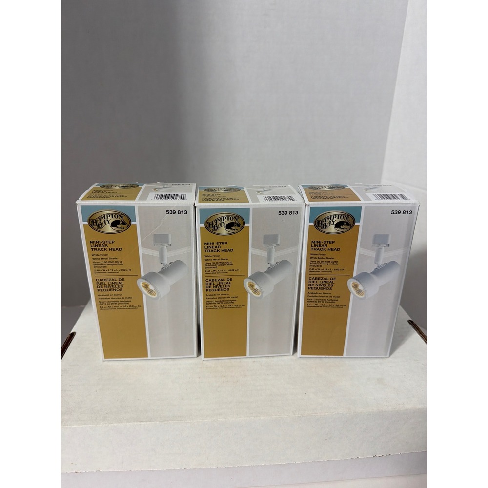 Hampton Bay Mini-Step Linear Track Head White Metal EC1588WH 539 813 Lot of 3